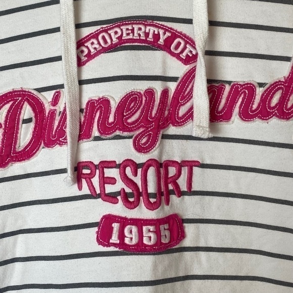 Disneyland Resort Pink White Striped Women’s M High End Hoodie - Picture 3 of 6